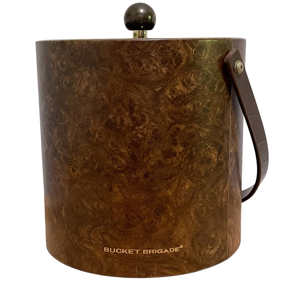 Vintage Morgan Designs Bucket Brigade Ice Bucket MCM Retro Marbled 60s Party